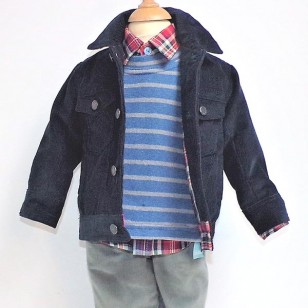 Blue & Grey Stripe Top