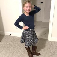 Navy Floral Skirt-3T