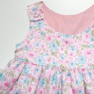 Blue Rose Pinafore Dress