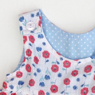 Red Poppy Reversible Pinafore