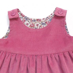 Pink Cord Reversible Pinafore