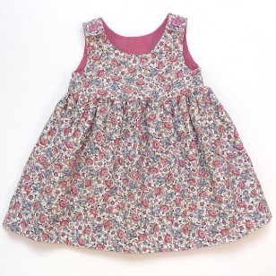 Pink Cord Reversible Pinafore