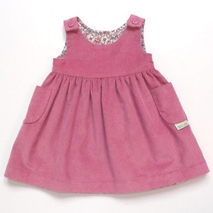 Pink Cord Reversible Pinafore