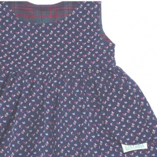 Navy Flower Reversible Pinafore