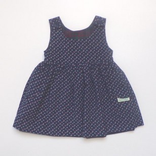 Navy Flower Reversible Pinafore