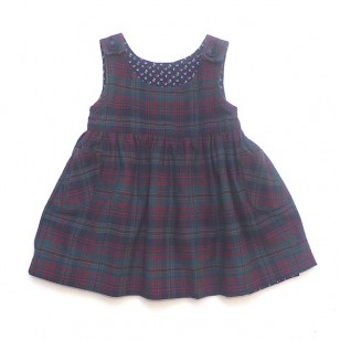 Navy Flower Reversible Pinafore