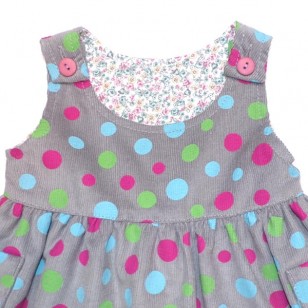 Grey Spots Reversible Pinafore