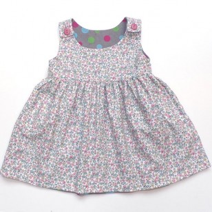 Grey Spots Reversible Pinafore