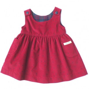 Red Spot Cord Reversible Pinafore Red Spot Cord Reversible Pinafore