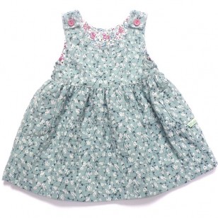 Sage Flower Reversible Pinafore