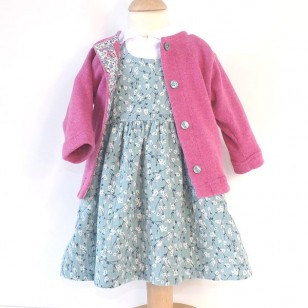 Sage Flower Reversible Pinafore