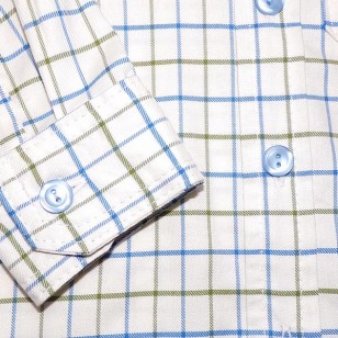 Classic Olive Blue Check Shirt